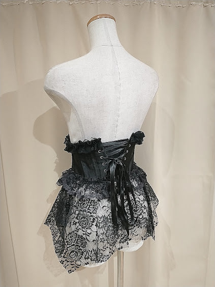 玫瑰尾非常短的紧身胸衣Ver.3(黑色)