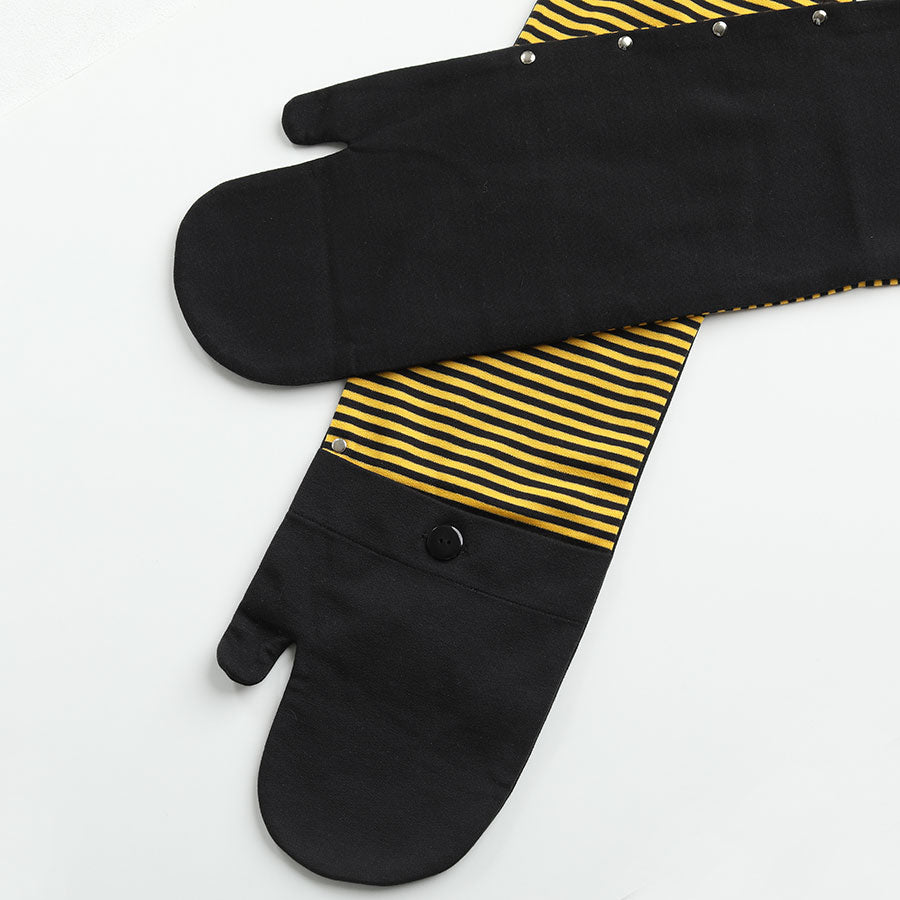 H&A猫耳帽衫围巾(黑色X黄色条纹)