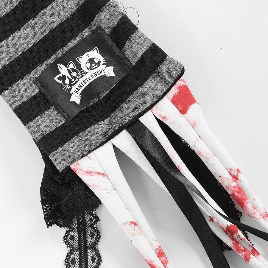 H&A怪物指甲头连衣裙(黑色X灰色)