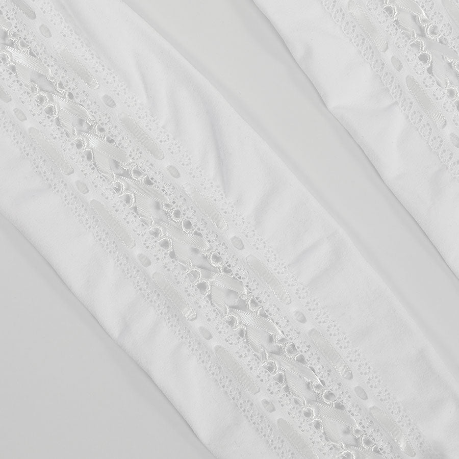 KNEE HIGH LONG LACE UP SOCKS (WHITE x WHITE)