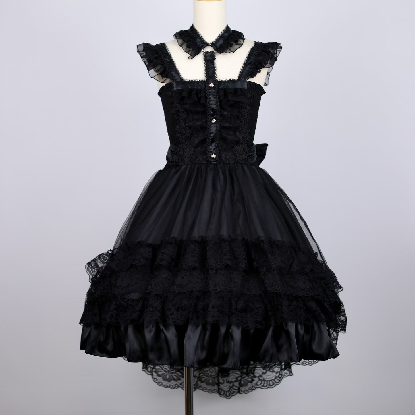 Cross Choker Fish Tail Dress(BLACK x BLACK)