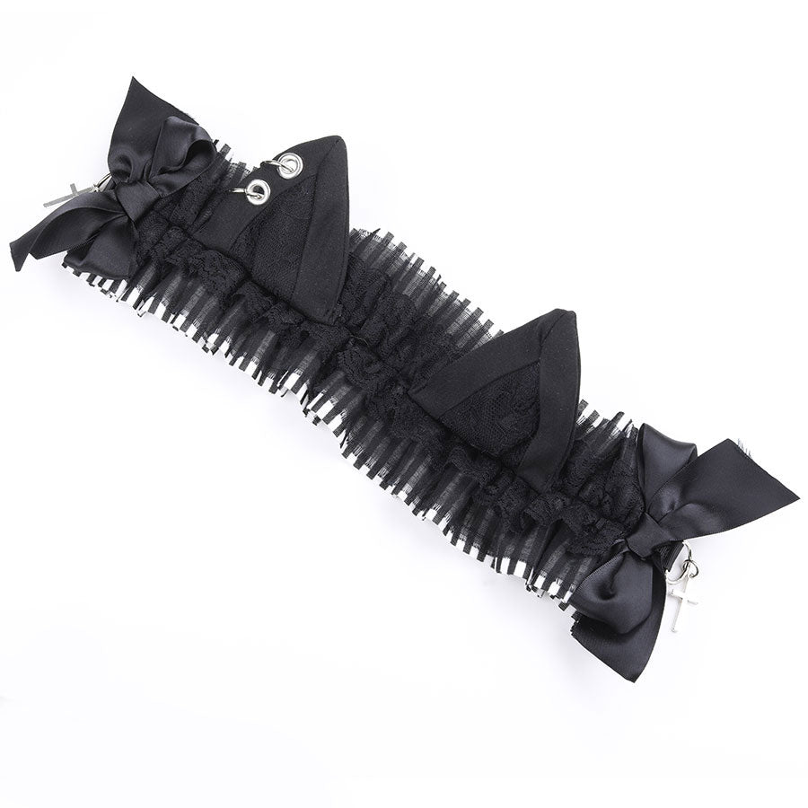 H&A CAT EARS EARRINGS HEAD DRESS(BLACK x WHITE)