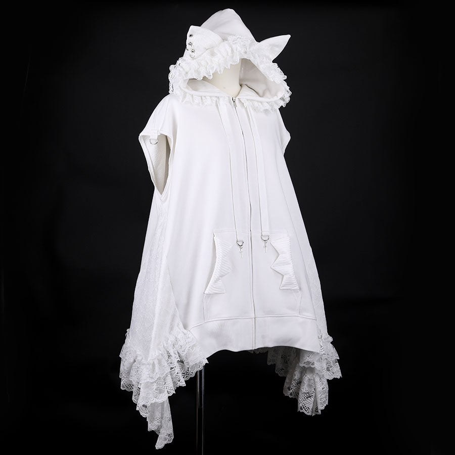 H&A刺穿的猫耳礼服背心(白色)