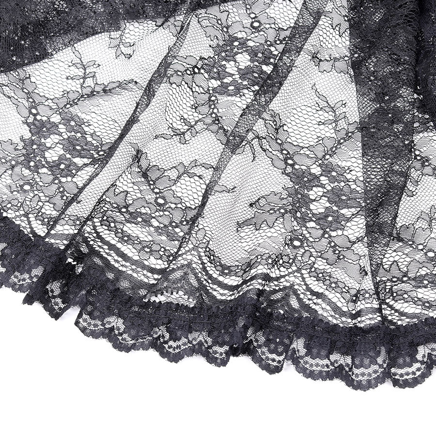 CROSS RING RIBBON LONG VEIL(BLACK)