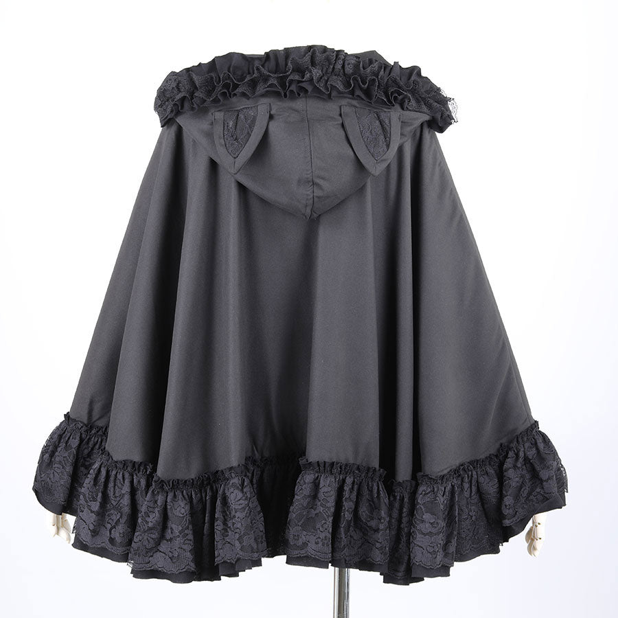 H&A猫耳朵春季褶皱(黑色)