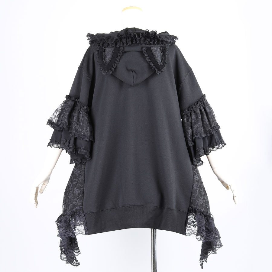 H&A猫耳朵公主袖子礼服大衣(黑色)