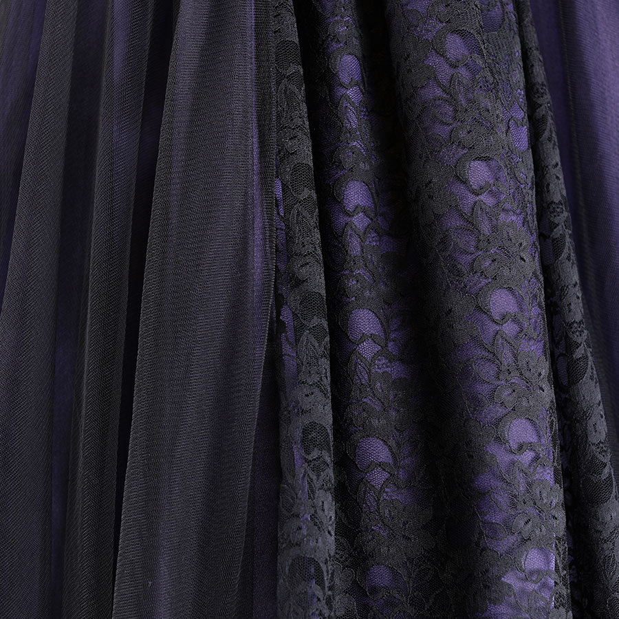 EMBROIDERY ANGEL WING DRESS(BLACK x PURPLE)