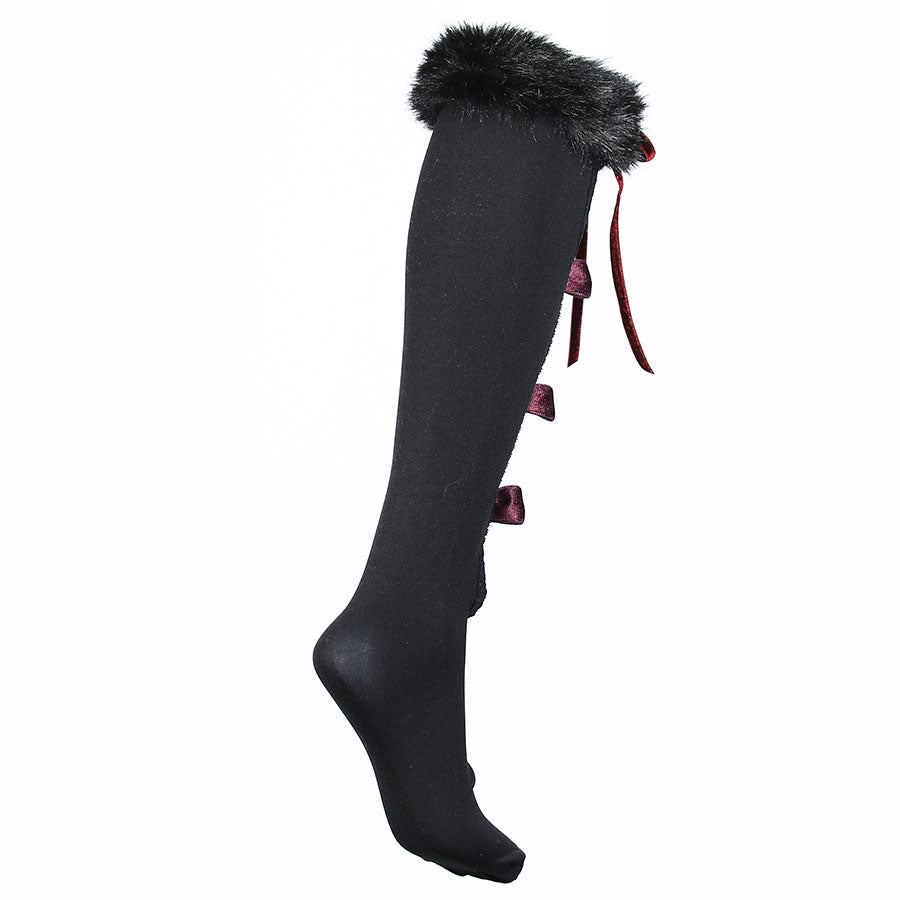 H&A FURY RIBBON SOCKS(BLACK x RED)