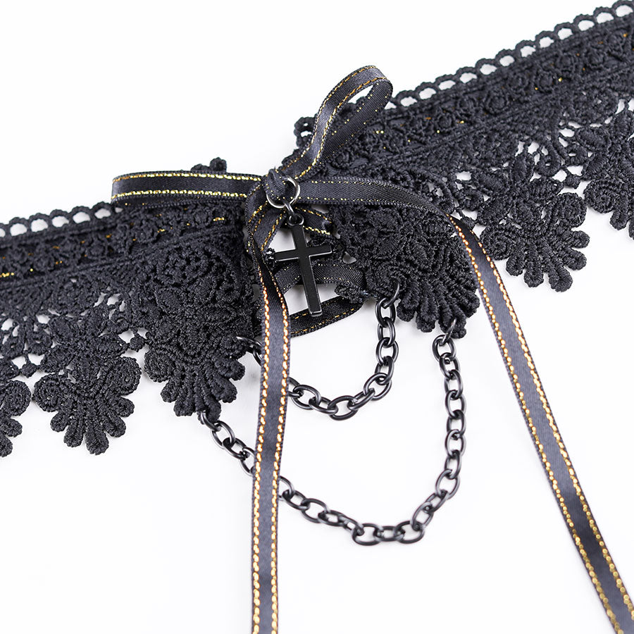 蕾丝叉螺丝(黑色X金)