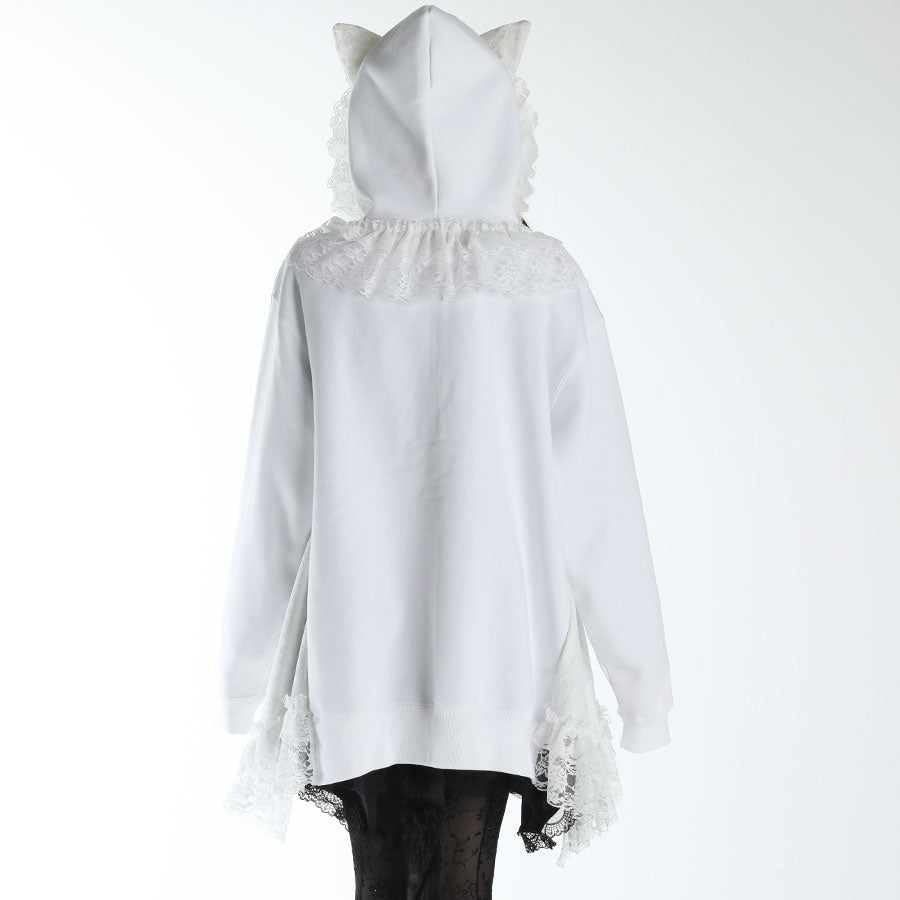 H&A猫耳朵斗篷扎皮式连衣裙PACKA B型(白色X白色)