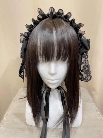 SWEET DEVIL EYELET HEAD DRESS (BLACK)
