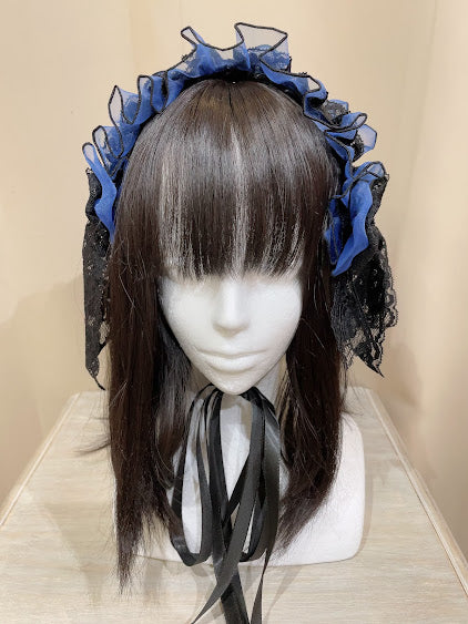 甜美的魔鬼孔眼头连衣裙(蓝色)