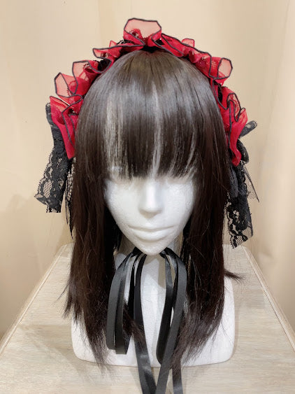 SWEET DEVIL EYELET HEAD DRESS (RED)