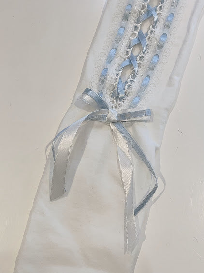 带状高袜(白色X蓝色)