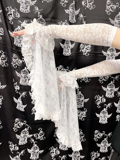 公主长袖手臂盖(白色)