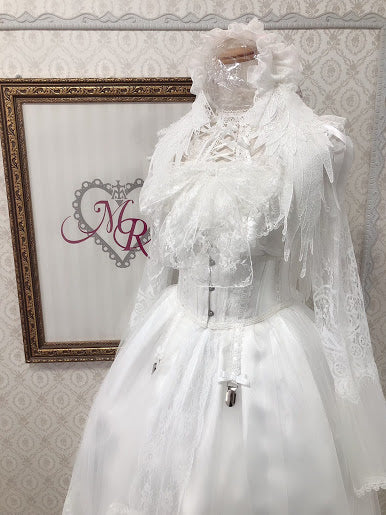 吊带皮带很短的紧身胸衣(白×白色)