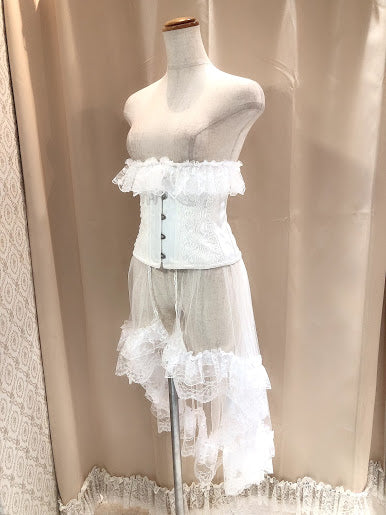 面纱半紧身胸衣(白色X白色)