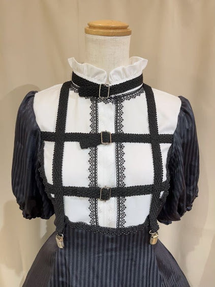 HARNESS FISHTAIL DRESS(BLACK × WHITE)