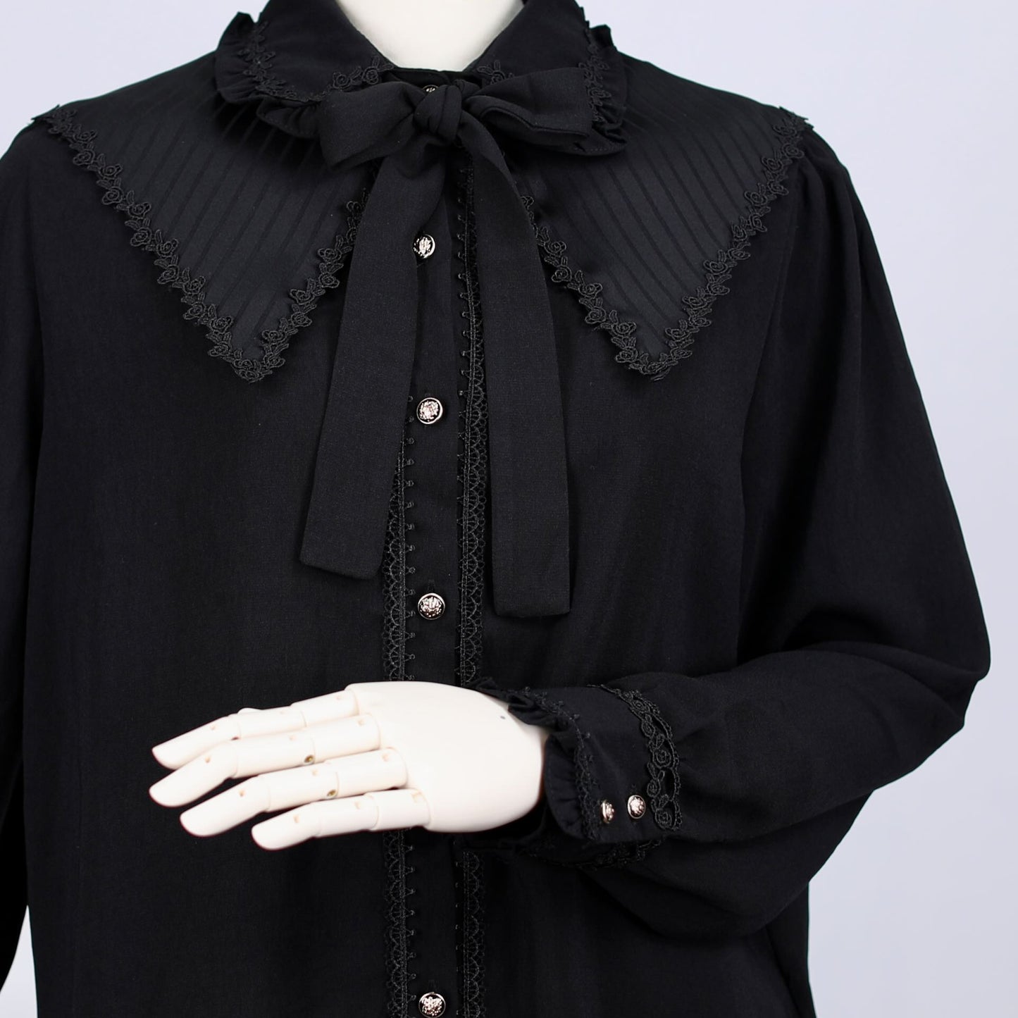 经典丝带衬衫(黑色)