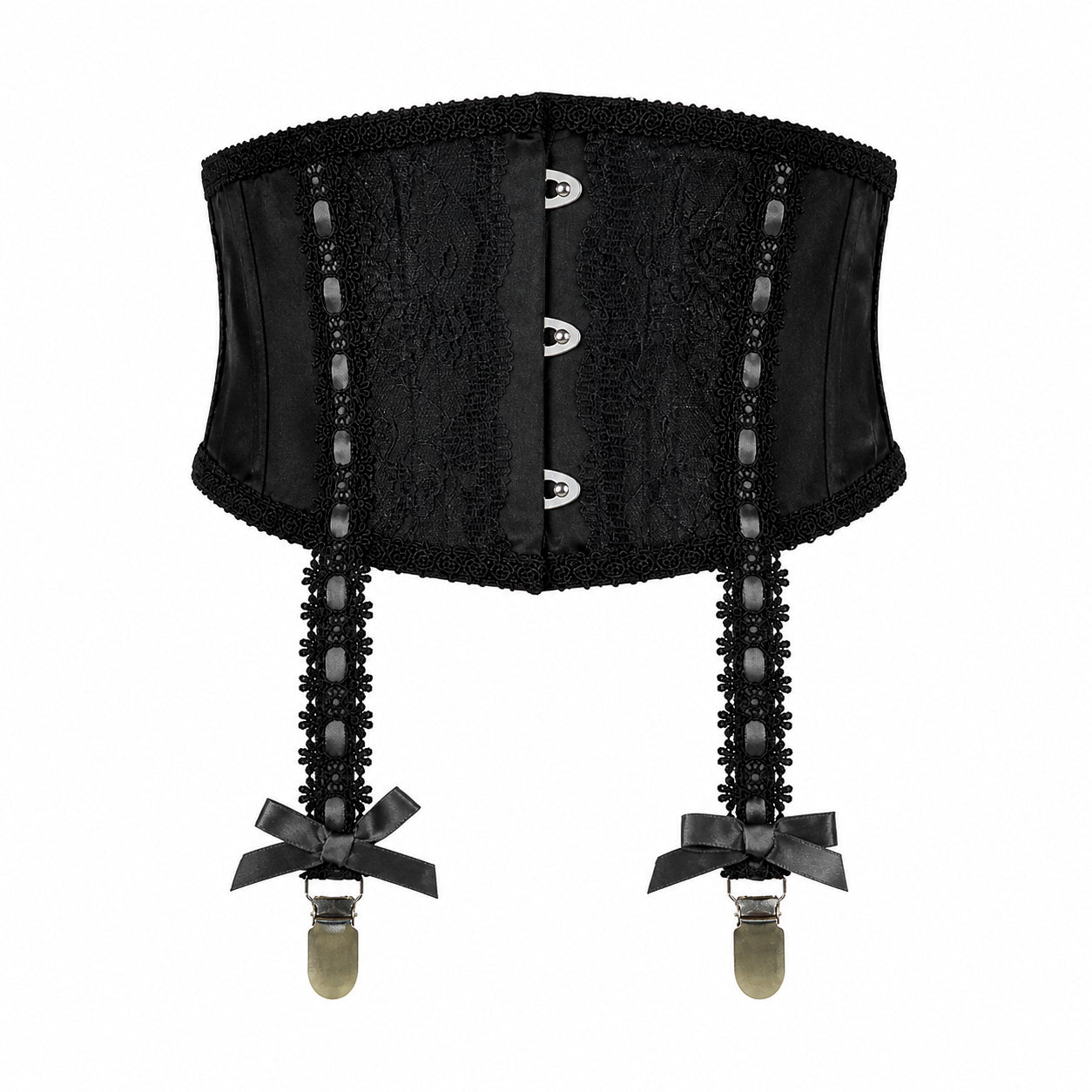 GARTER BELT-LIKE VERY SHORT CORSET (BLACK × BLACK)