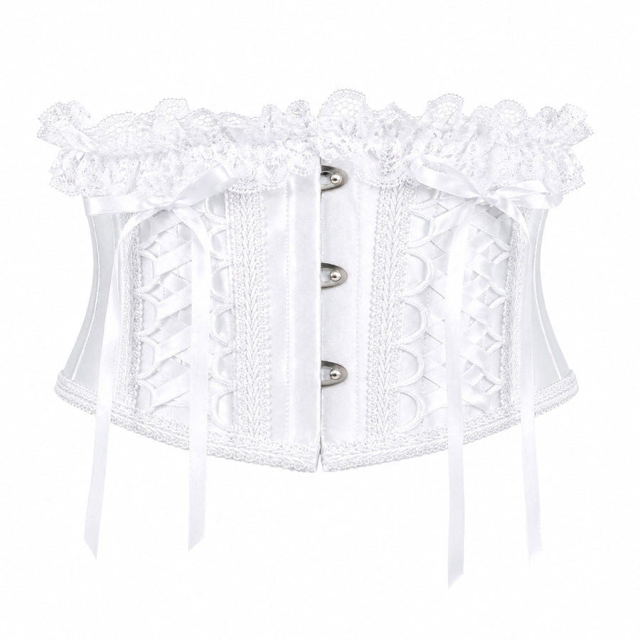 LACE UP VERY SHORT CORSET(WHITE x WHITE)