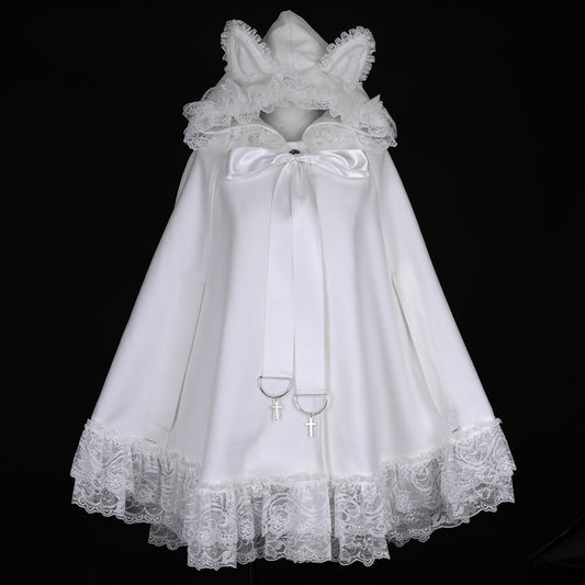 [Pre-order, available in mid-November] WINTER CAT EARS CAPE (WHITE)