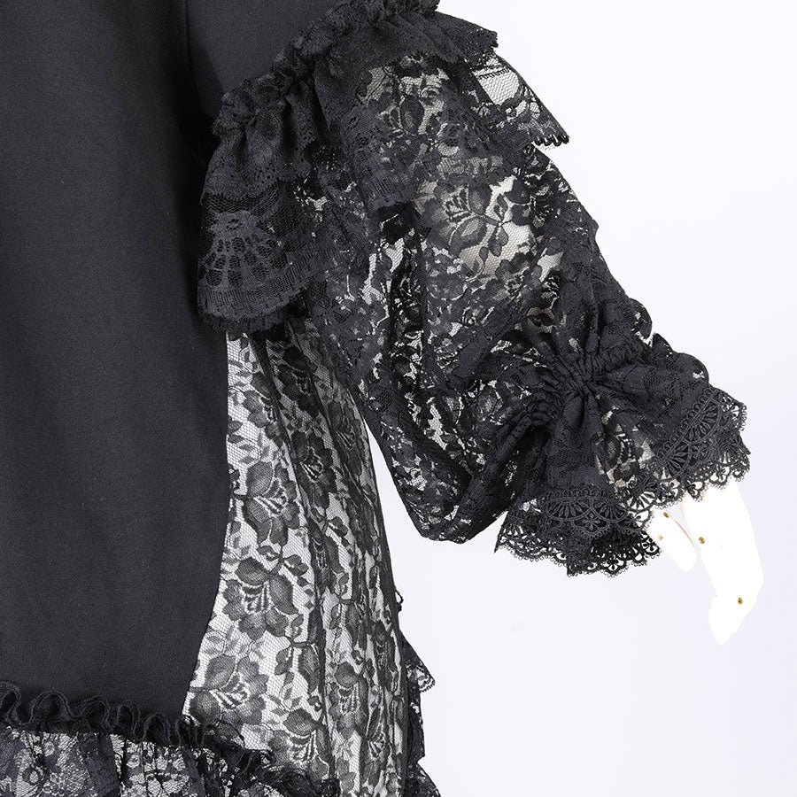 H＆A羊毛衬里的猫耳朵的拉面连衣裙（黑色X白色）