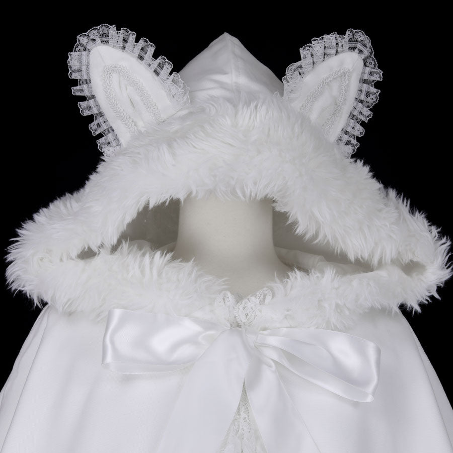 H&amp;A FUR CAT EAR CAPE (WHITE)