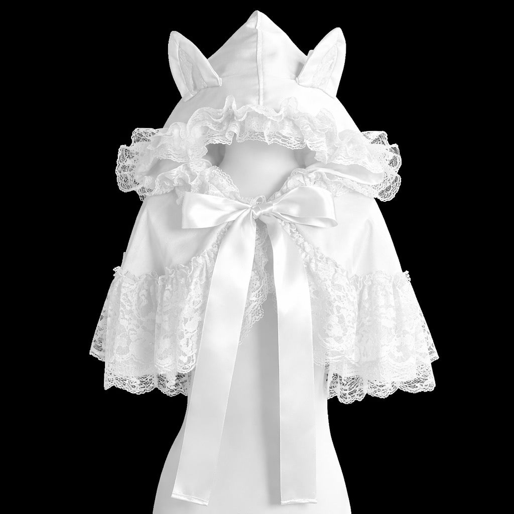 MINI CAT EAR FRILL CAPE (WHITE)