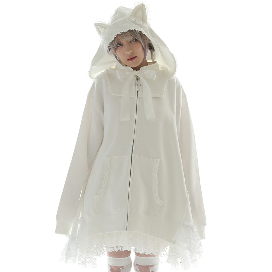 SISTER CAT DRESS PARKA (WHITE)