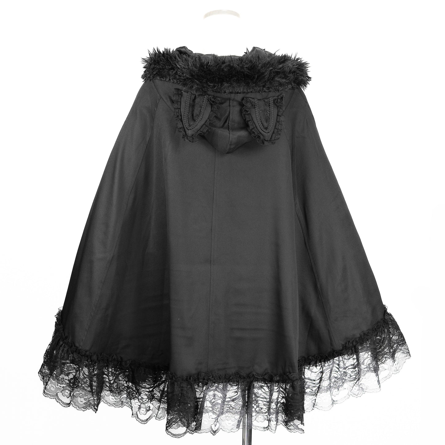 猫毛连帽斗篷（黑色）