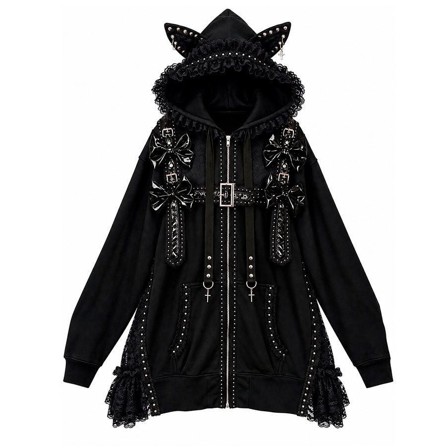 [10月末入荷]METAL CAT ENAMEL RIBBON HEAD DRESS (BLACK)