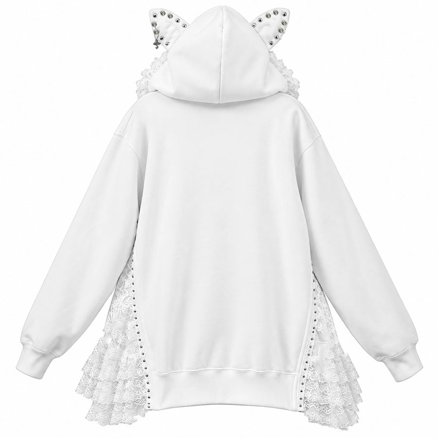 METAL CAT ENAMEL RIBBON DRESS PARKA (WHITE)