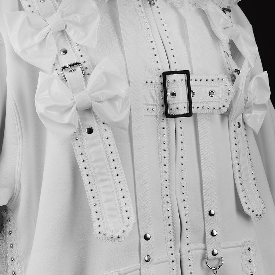 METAL CAT ENAMEL RIBBON DRESS PARKA (WHITE)