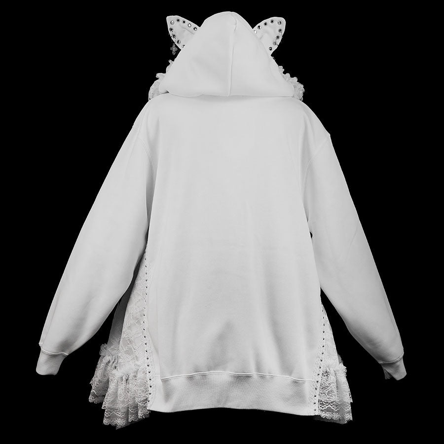 METAL CAT ENAMEL RIBBON DRESS PARKA (WHITE)