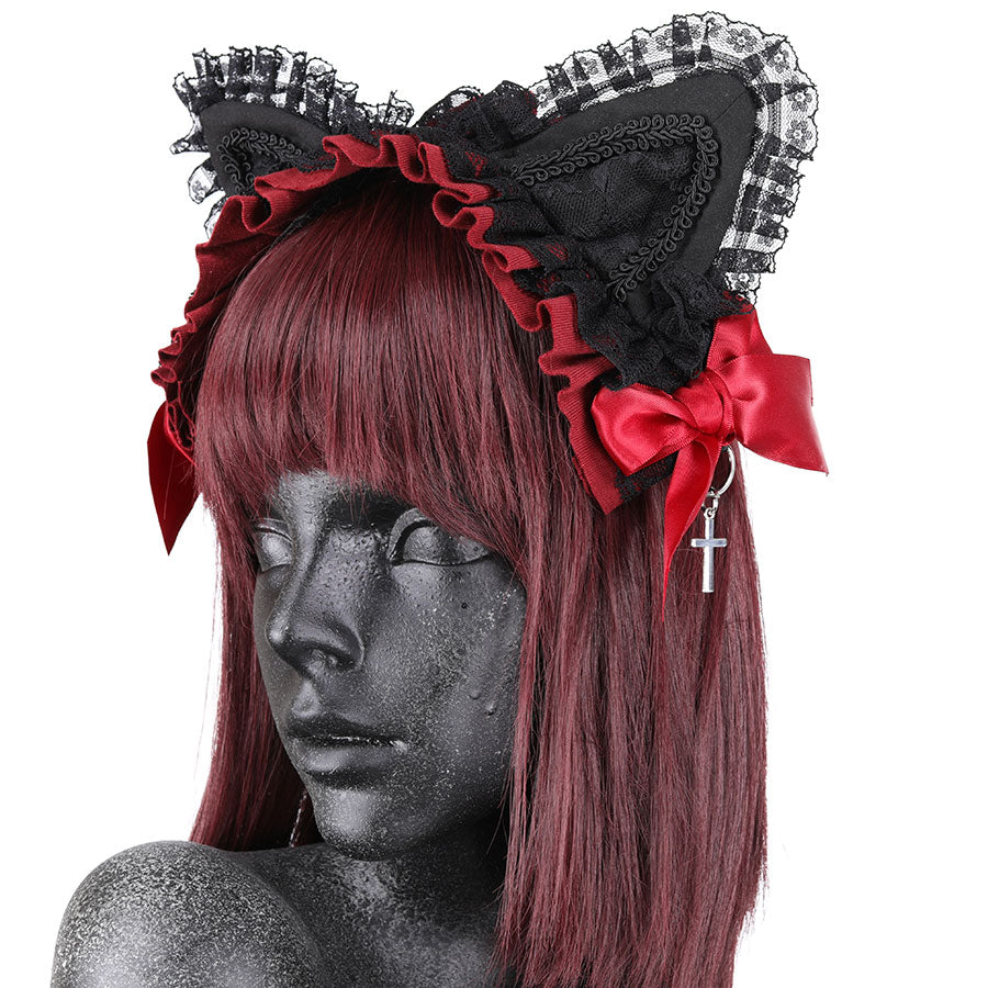 H&A CAT EARS HEAD DRESS (BLACK x RED)