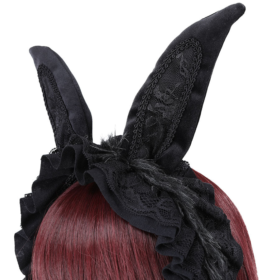 H&A CANDY & PURIN RABBIT HEAD DRESS (BLACK x BLACK)