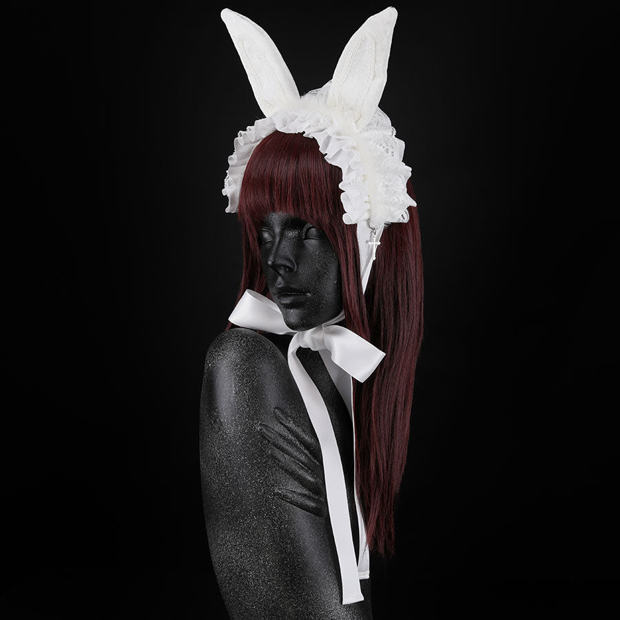 H＆A糖果和嘌呤兔子头连衣裙（白色X白色）