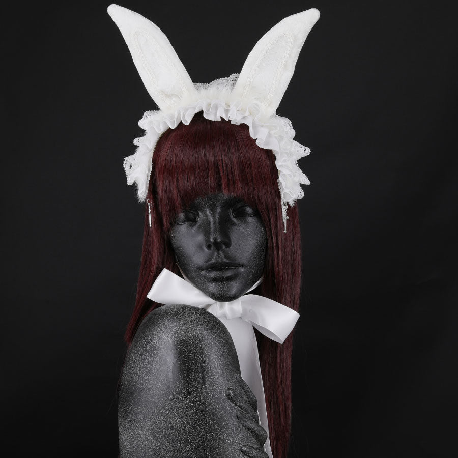 H＆A糖果和嘌呤兔子头连衣裙（白色X白色）