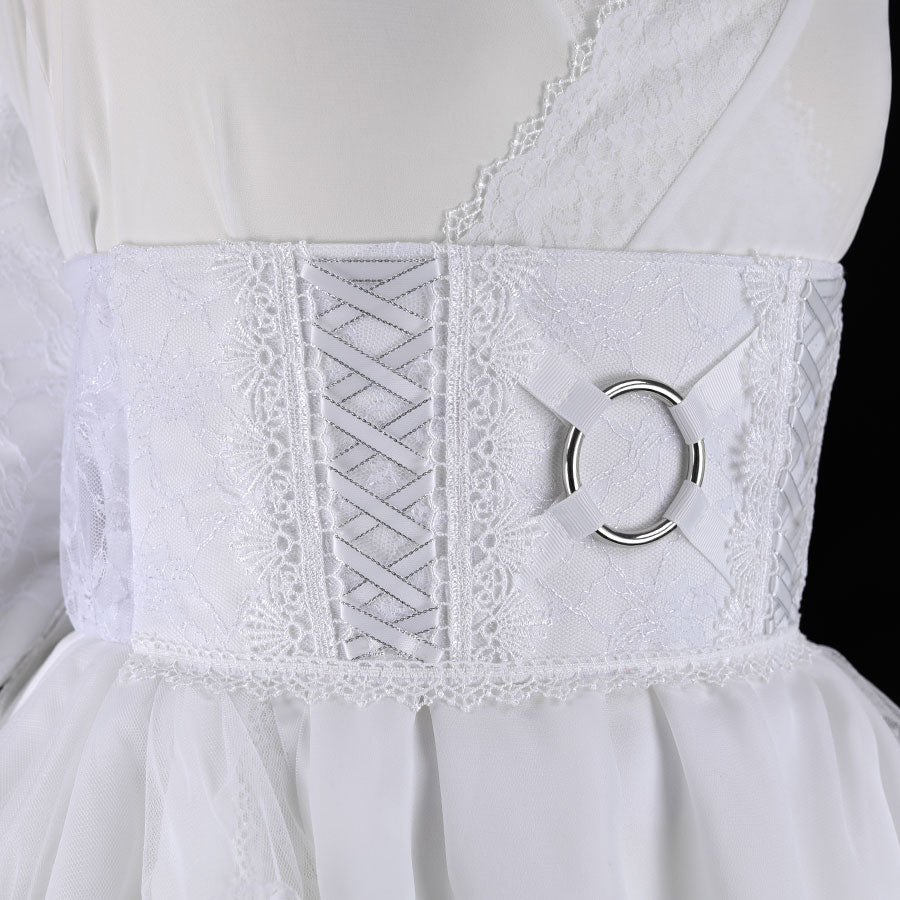 BUTTERFLY WING RIBBON OBI BELT (WHITE) 2 sizes