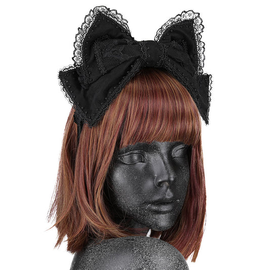 CAT EAR RIBBON HEAD BAND (BLACK)