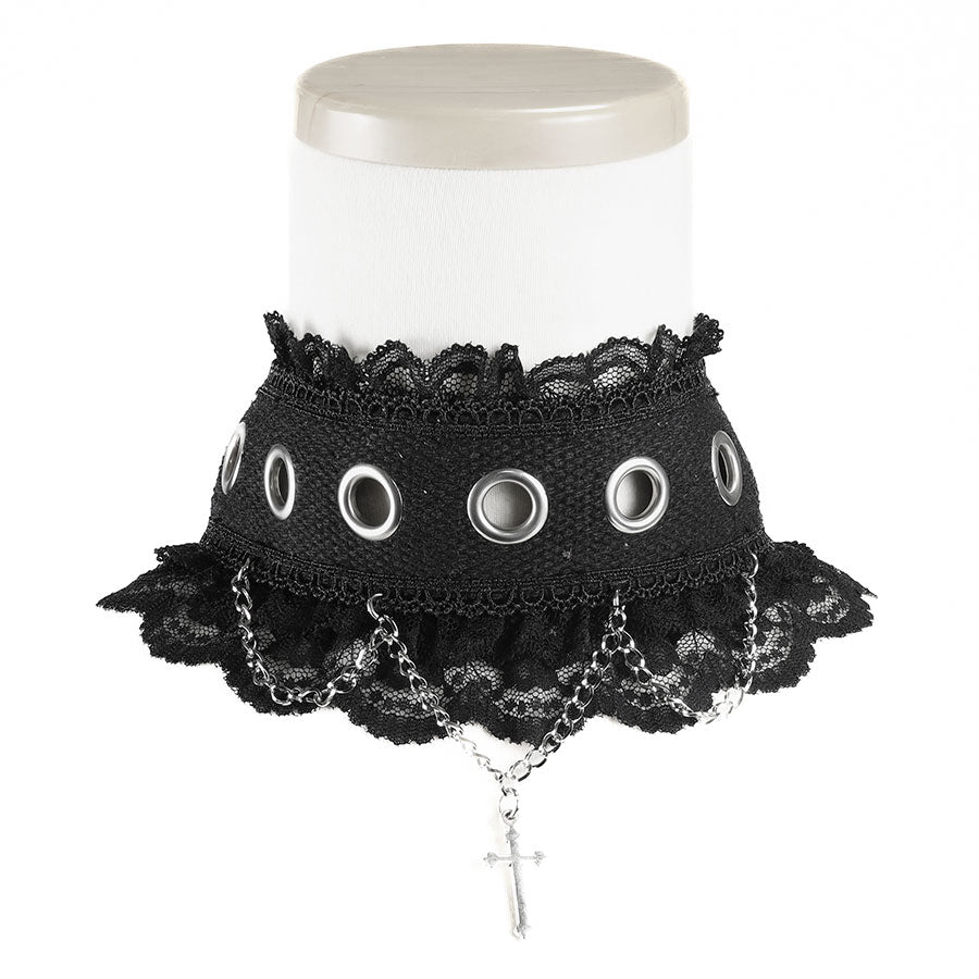 孔眼腰带颈链（黑色）