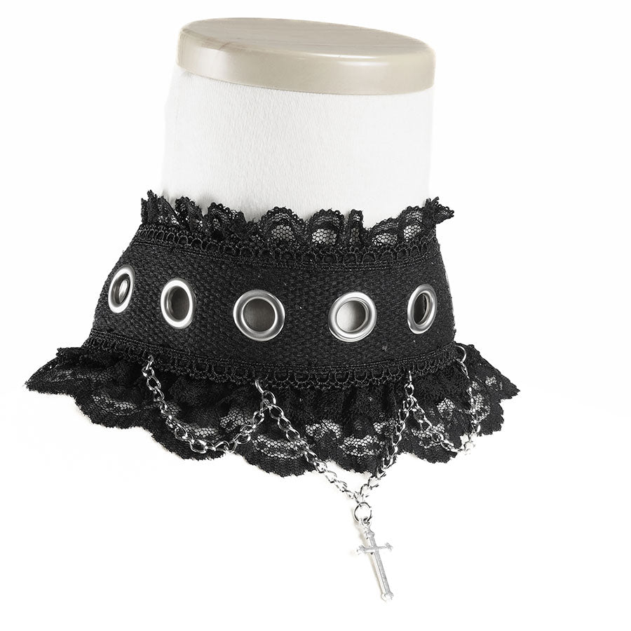 孔眼腰带颈链（黑色）