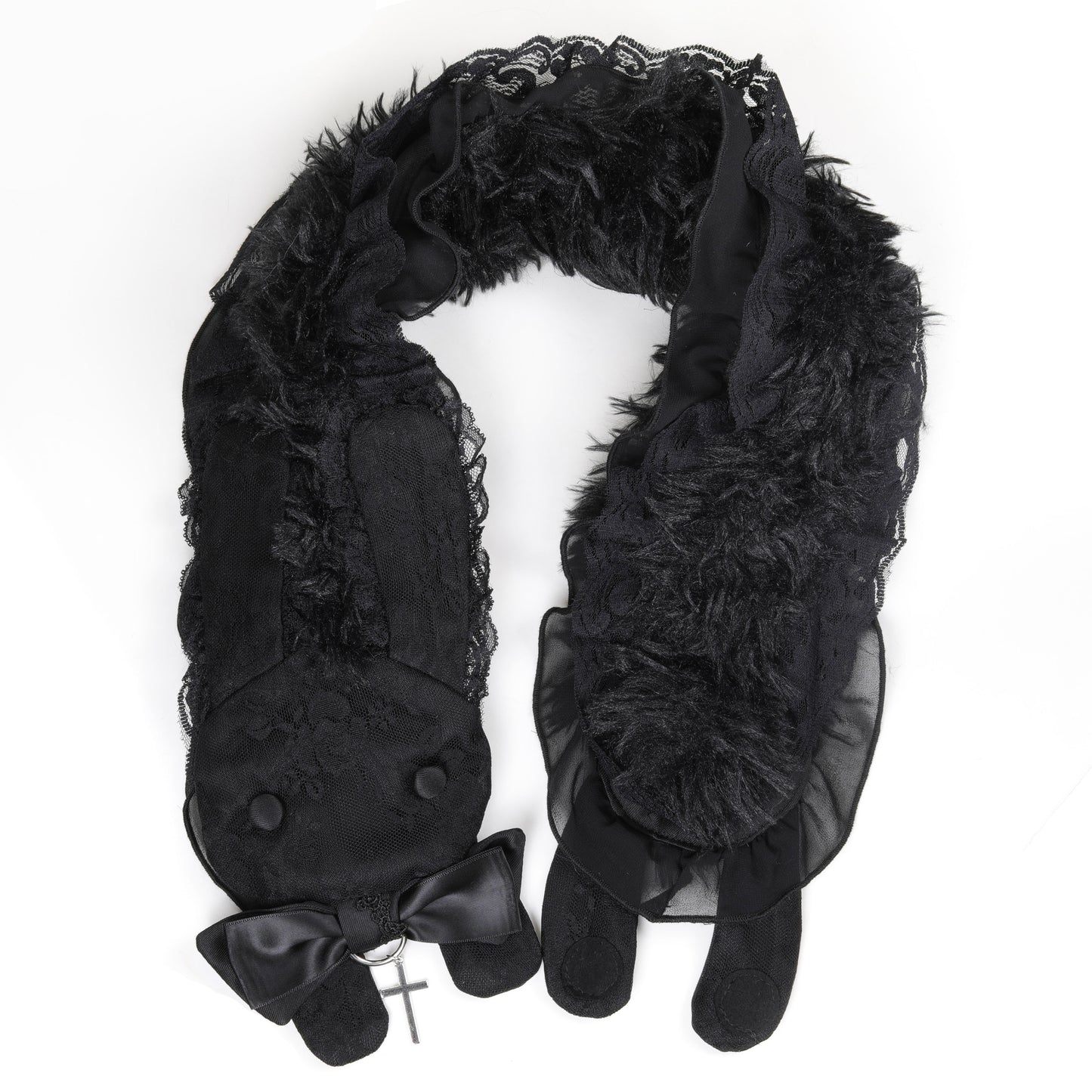 RABBIT FLUFFY MUFFLER (BLACK)