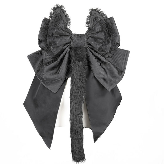 FRILL CAT EARS MINI APRON RIBBON OBI (BLACK)