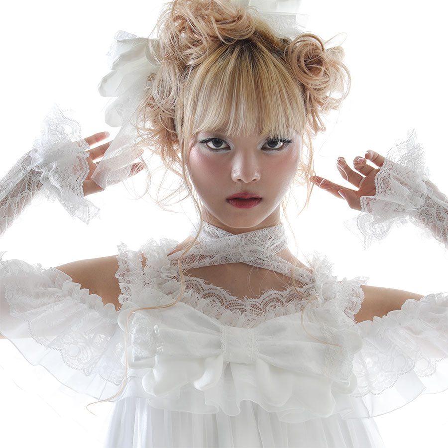 [1 month pre-order] NEQ RIBBON WING ONE PIECE (WHITE)