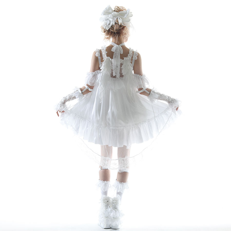 [1 month pre-order] NEQ RIBBON WING ONE PIECE (WHITE)