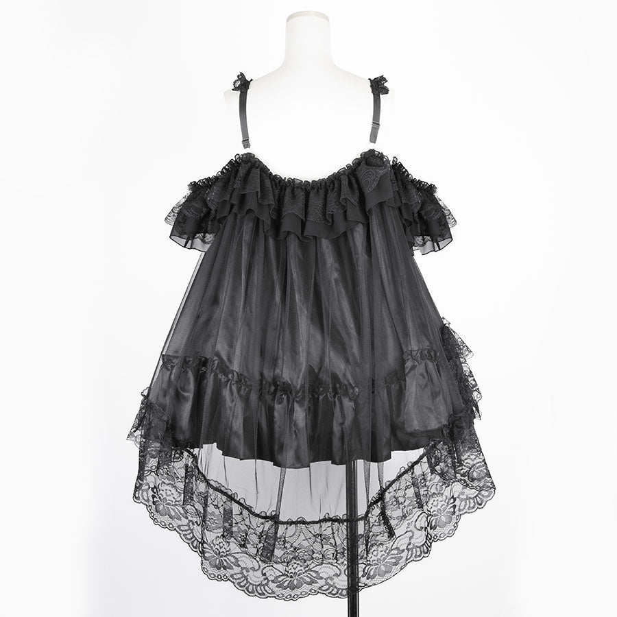 [1 month pre-order] NEQ RIBBON WING ONE PIECE (BLACK)