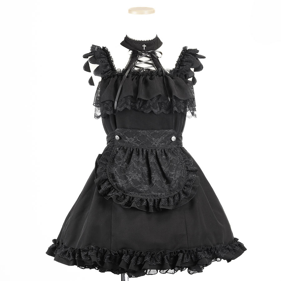 ANGEL MAID APRON DRESS (BLACK)