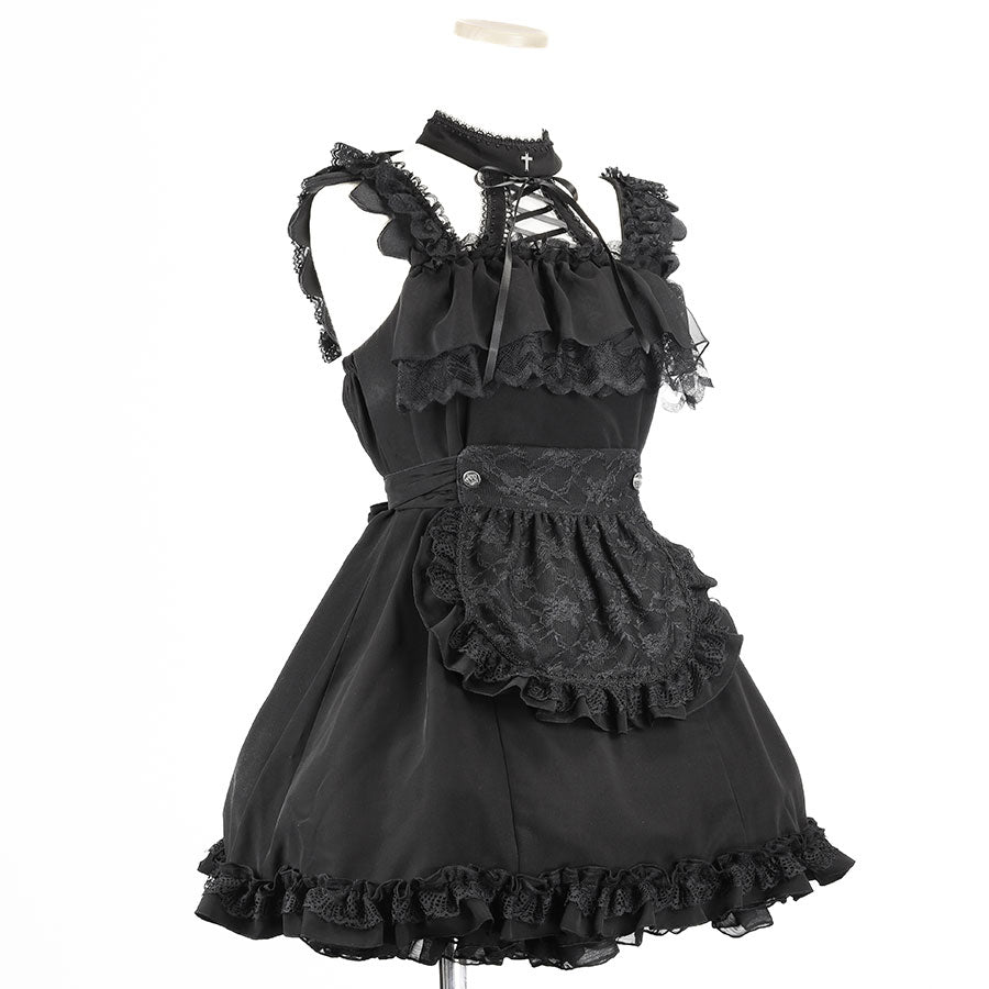 ANGEL MAID APRON DRESS (BLACK)
